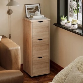 Szafka słupek z szufladami rustykalny dąb komoda stojąca wąska pojemna loft