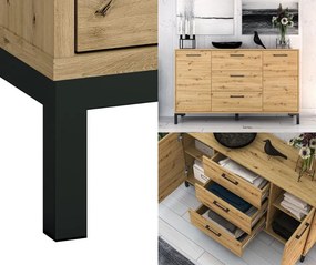 Komoda z szufladami i półkami Nevio 12, dąb artisan