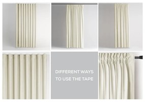 Kremowa aksamitna zasłona częściowo zaciemniająca (dimout) 140x245 cm Pleat – Restilo