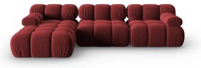 Czerwona aksamitna sofa 285 cm Bellis – Micadoni Home