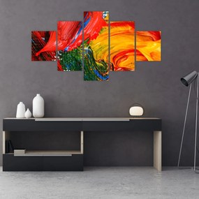 Obraz - Niebieska abstrakcja za pomocą pędzla (125x70 cm)