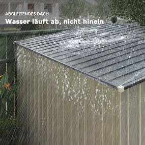 Outsunny Metalowy Domek na Narzędzia 2,81m² 154x206,5x181 cm z Dachem i Fundamentem