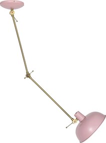Lampa sufitowa w stylu retro różowa z brązem - Milou