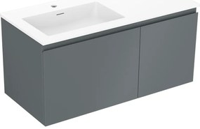Mexen Orio szafka łazienkowa 100 cm z umywalką Otis lewą, 1S, 1D, grafit mat/biała mat - 91A13-10047-3-BBFF66-W18L01