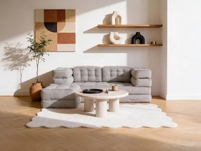 Kanapa rozkładana, modułowa  z szarej tkaniny DILAKO