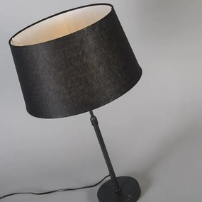 Lampa stołowa regulowana czarna klosz czarny 35cm - Parte Nowoczesny Oswietlenie wewnetrzne