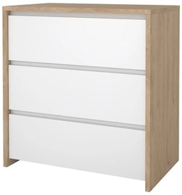 Biało-naturalna komoda w dekorze dębu 80x84x48 cm Next – Tvilum