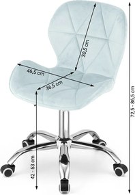 Zestaw do gabinetu ZARIMO stół 80x40 cm, biały/dąb sonoma + krzesło AVOLA VELVET, jasnoniebieskie