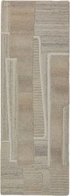 Szarobeżowy wełniany chodnik tkany ręcznie 80x300 cm Lira – Flair Rugs