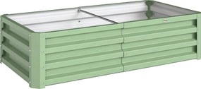 Outsunny Wysokie Grządki Pflanzkasten, odporny na pogodę, otwarte dno, stal ocynkowana, 120 cm x 60 cm x 30,5 cm, Zielony
