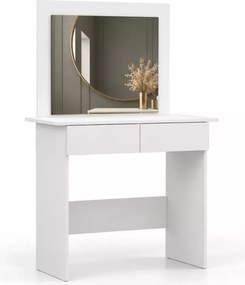 Toaletka Modeno 94 cm biała – 2 szuflady i lustro z LED, funkcjonalna do sypialni
