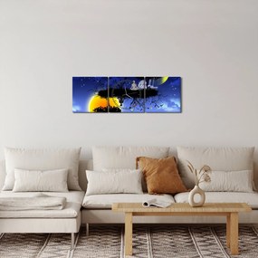 Obraz - Odbicie równowagi (z zegarem) (90x30 cm)