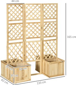 Outsunny Podwyższone Łóżko Ogrodowe z Składaną Kratą Doniczka z Ekranem Prywatności 133x165cm | Aosom PL