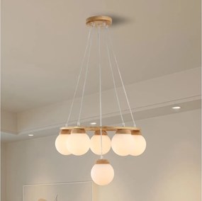 Brilagi - Żyrandol na lince VISBY WOOD 6xE27/60W/230V średnica 58 cm drewno