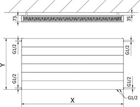 Mexen Line CVL21 grzejnik płytowy 600 x 1000 mm, podłączenie dolne, 1210 W, biały - W621L-060-100-00