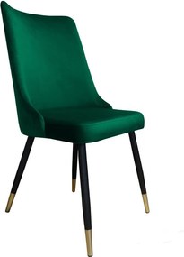 Krzesło Victor tkanina Welur noga metalowa krzesło tapicerowane premium : Kolor nogi - Czano-złota stożek, Kolor tkaniny - VELVET - MG25, Typ siedziska - Siedzisko stałe