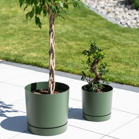 Donica ogrodowa Tubo P 19,9 cm zielona pinia PROSPERPLAST