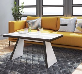 Nowoczesna ława pokojowa w wysokim połysku Ala biało/czarna