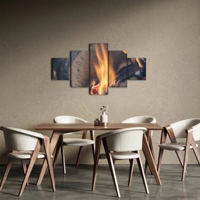 Obraz płonącego drewna (125x70 cm)