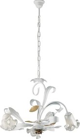 Kosz na żyrandol z żelaza lakierowanego na biało w stylu shabby shabby 3 lampy 104 Ø59 BL274-3-BCO