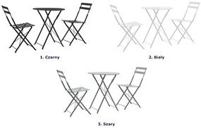 Zestaw białych metalowych mebli ogrodowych F2-R48