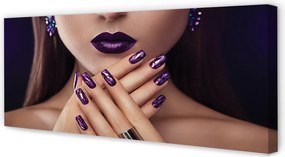Zdjęcie na płótnie Kobieta z Fioletowymi Ustami