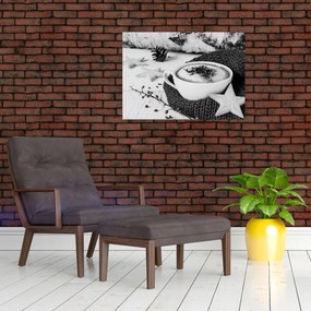 Obraz na szkle - Zimowe cappuccino (70x50 cm)