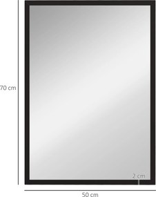 HOMCOM Lustro Ścienne, 50 x 70 cm, Rama w Drewnianym Wykończeniu, Łatwy Montaż, Wraz z Śrubami | Aosom PL