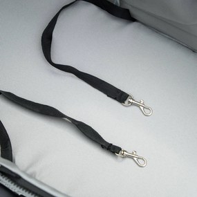 PawHut Wózek dla psa, składany, z oknem z siatki, zdejmowany dach, uchwyt na kubek, koszyk na dole, metalowa rama, szary, 67 x 45 x 96 cm