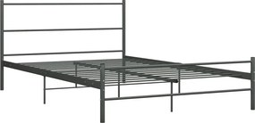 Szare metalowe łóżko dwuosobowe 160x200 cm F0-C13