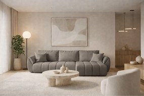 Narożnik z funkcją spania i pojemnikiem TOKYO PREMIUM, tkanina Wind, Brązowoszary, Prawy