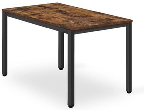Czarny stół jadalny z blatem w rustykalnym brązowym dekorze TESSA 120x60 cm