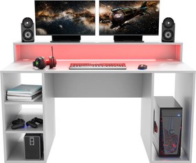Biurko gamingowe z półkami i nadstawką Enigma 150x70 cm