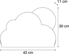 Dziecięca lampa ścienna Biała Chmurka ze Słońcem - Cloudy Dla dzieci Oswietlenie wewnetrzne