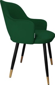 Krzesło Milano tkanina Welur noga metalowa : Kolor nogi - Czano-złota stożek, Kolor tkaniny - VELVET - MG25, Typ siedziska - Siedzisko stałe