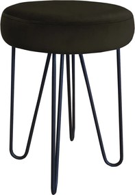 Taboret Venus tkanina Welur stelaż metalowy STOŁEK LOFT : Kolor Stelaża - Czarny , Kolor tkaniny - VELVET - MG05, Typ tkaniny - Velvet