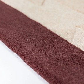 Bordowy/w naturalnym kolorze wełniany dywan tkany ręcznie 200x290 cm Apex Border Wool – Flair Rugs