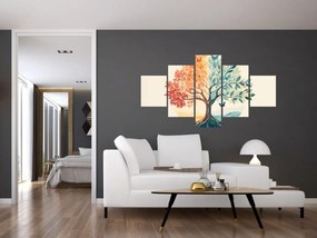 Obraz – Podwójne drzewo z motylem (125x70 cm)