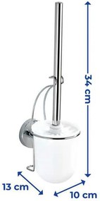 Pojemnik na szczotkę MILAZZO + szczotka WC,Vacuum-Loc - stal chromowana, WENKO