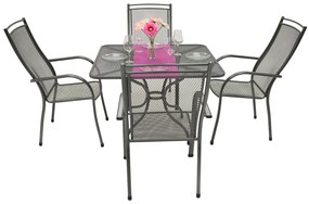 Metalowy zestaw ogrodowy PALMA IV. 1 + 4 Stół 90 x 90 cm (CT0312)