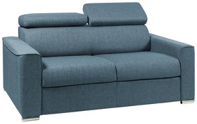 Kanapa 2-osobowa z ekspresowym mechanizmem rozkładania z tkaniny VIZIR - Kolor: niebieski - Miejsce do spania: 120 cm - Materac 14 cm