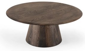 Brązowy okrągły stolik z litego drewna dębowego ø 80 cm Mushroom – Gazzda