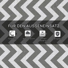 Outsunny Dywan na zewnątrz Wodoodporny Dwustronny Jasnoszary i biały Włókno z tworzywa 121x182cm | Aosom PL