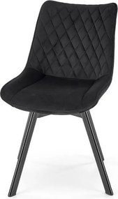 Krzesło tapicerowane K520 VELVET czarne obracane