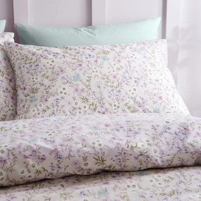 Lawendowo-beżowa bawełniana pościel dwuosobowa 260x220 cm Ditsy Floral – Bianca