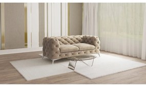 Szarobeżowa aksamitna sofa 185 cm Chelsea – Ropez