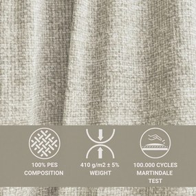 Beżowy rozkładany/ze schowkiem narożnik z tkaniny szenilowej (lewostronny/w kształcie litery L) Tonga – Maison de Rêve