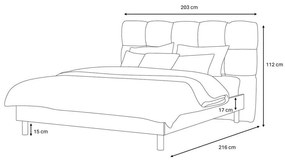 Jasnoszare tapicerowane łóżko dwuosobowe ze stelażem 180x200 cm Kumo – Bobochic Paris