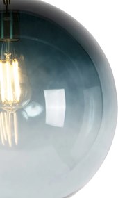 Inteligentna lampa wisząca mosiężna z oceanicznie niebieskim szkłem 33 cm z WiFi ST64 - Pallon