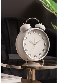 Karlsson 6019WH designerski zegar stołowy/budzikbiały, śr. 30 cm